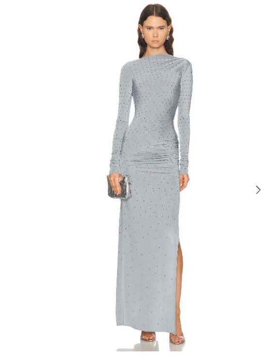 The Andamane Dresses & Skirts - The Andamane Sophie Maxi Crystal Dress in Steel $1,200 msrp IT 40 SIZE